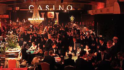 Capones Depot from Royal-Events Capones Depot with many gaming tables and guests